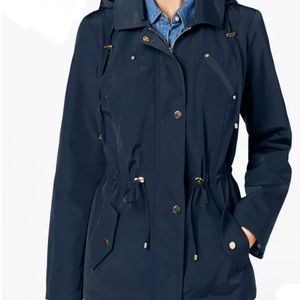 🆕CHARTER CLUB Water-Resistant Anorak Jacker with removable Hood XXL Blue